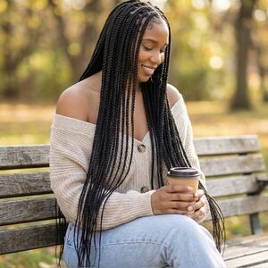 36" HD Full Lace closure Knotless Box Braided Wig